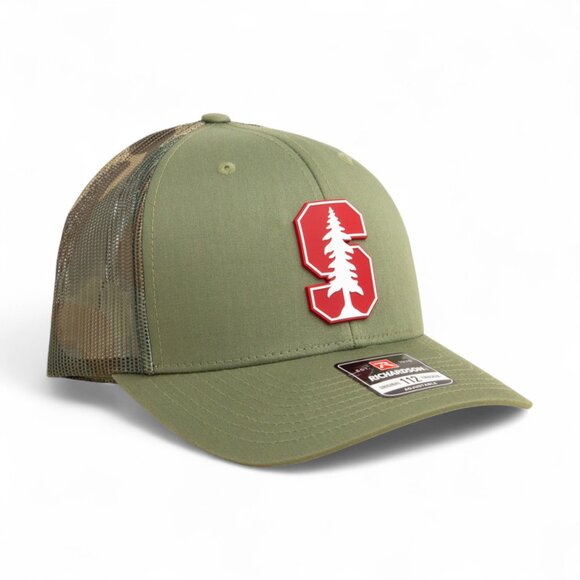 Stanford Cardinal 3D Snapback Trucker Hat- Loden/ Camo - Picture 1 of 3